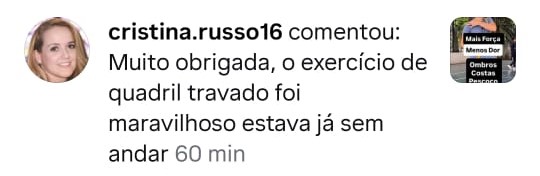 Depoimento sobre quadril travado